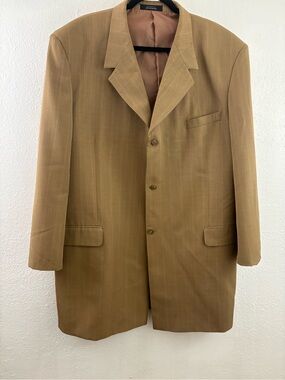 Vanetti suit jacket  mustard brown color with a textured finish size 50L